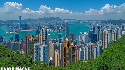 Fototapeta na wymiar Hong Kong Cityscape from Victoria Peak