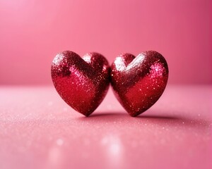 Fototapeta premium A Vibrant Red Heart Radiating Love