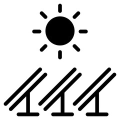 solar panels icon, Sun energy icon.