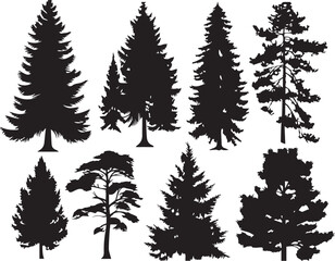 Fototapeta premium tree, christmas, winter, snow, forest, pine, fir, vector, holiday, nature, landscape, trees, illustration, celebration, season, xmas, cold, evergreen, christmas tree, silhouette, wood, decoration, spr