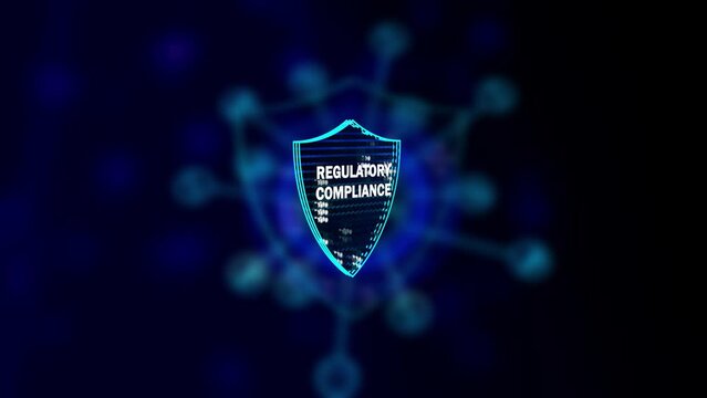 Cyber security icon, compliance rules regulation policy law. technology, Internet and network concept and cyber security concept, data protection, communication technology network system animation.