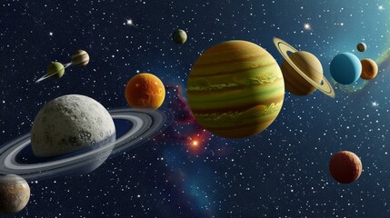 Planets in the Solar System - obrazy, fototapety, plakaty
