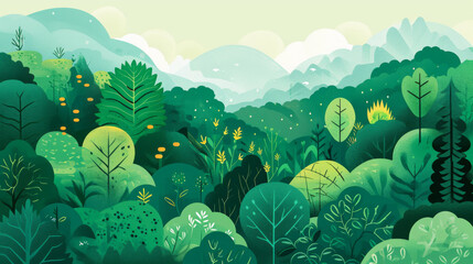 Clipart of a green forest.