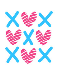 XOXO vector illustration Valentine decoration on a white background