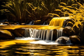 Step into the tranquility of nature with an HD image highlighting the soothing beauty of a yellow water splash background, captured by a high-definition camera