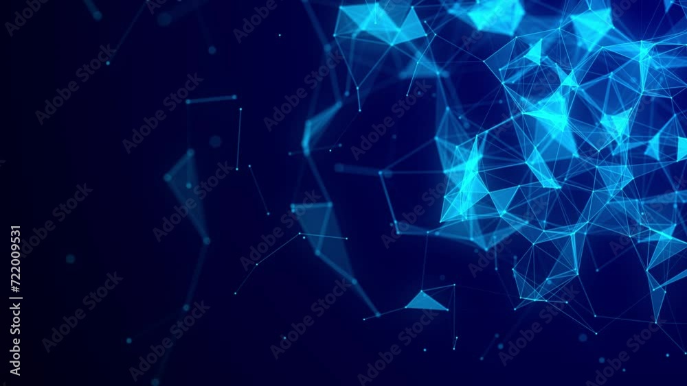 Fototapete Network connection structure. Blue science background. Abstract digital background. Big data visualization. 3d rendering.