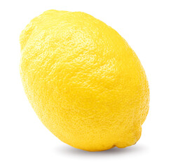 single lemon isolated on white background. clipping path