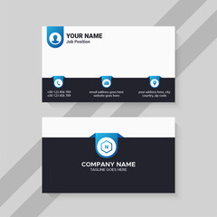 Fototapeta na wymiar blue and white creative business card template