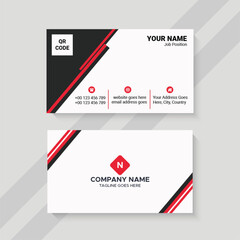 red and white creative business card template