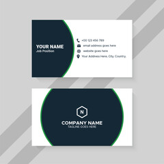 white and green creative business card template