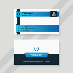 blue and white creative business card template