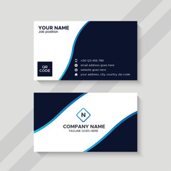 blue and white creative business card template