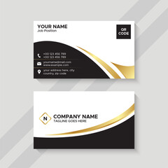 White and golden luxury business card design template