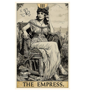 Vintage Tarot Card Number 3 The Empress