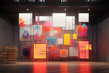  room featuring a mix of interactive sensory wall panels - obrazy, fototapety, plakaty