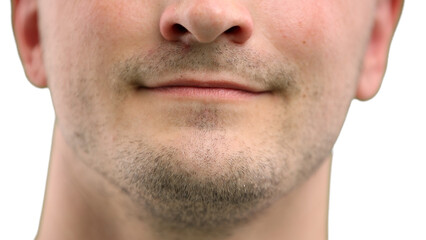Obraz premium Man's teeth, on a white background, close-up