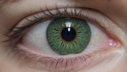 Macro shot of a green eye