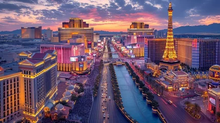 Fotobehang Las Vegas Strip at dusk © Adobe Contributor