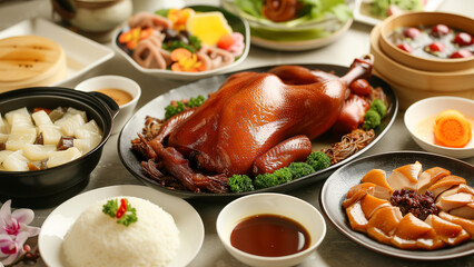 Fototapeta na wymiar Culinary Artistry: Traditional Chinese Peking Roast Duck