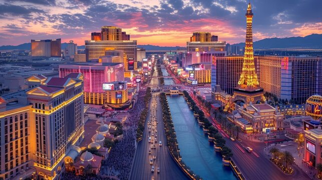 Las Vegas Strip at dusk