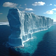A large tabular iceberg in the Antarctic sea - obrazy, fototapety, plakaty