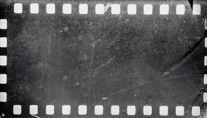 Dusty scratched and scanned old film texture for banner on black asphalt