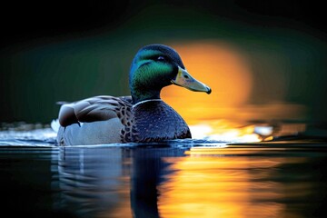 duck on the lake - Powered by Adobe
