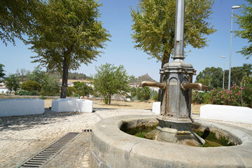 fountain in the garden for water supply for drinking and watering