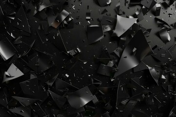 Black abstract background with sharp edges and fragments