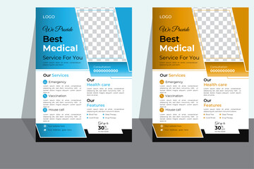 Flyer design with elegant color combination.