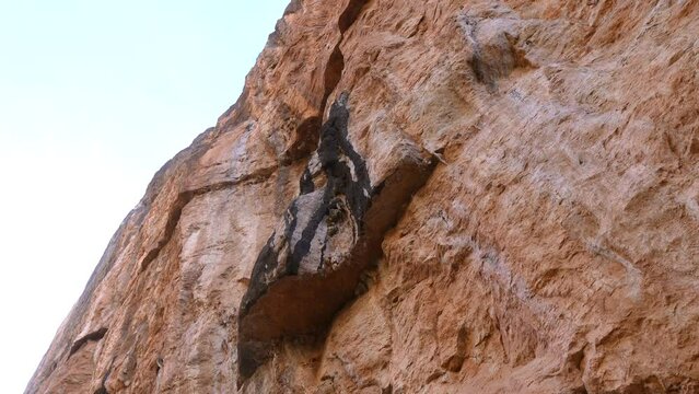 cliff used by climbers to practice climbing