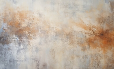 An abstract art painting with a blend of white, grey, and brown tones, evoking a sense of mystery and elegance.
