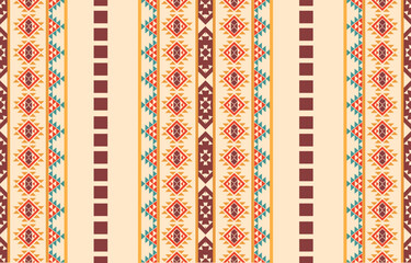 Ethnic abstract ikat art. Aztec ornament print. geometric ethnic pattern seamless  color oriental.  Design for background ,curtain, carpet, wallpaper, clothing, wrapping, Batik, vector illustration.