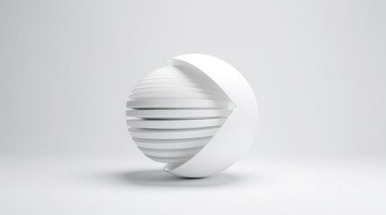 Minimalist background design with futuristic white sphere on light background. Generative AI