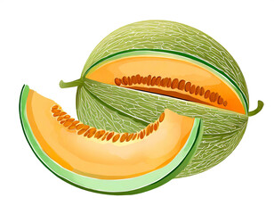 Melone isoliert auf weißen Hintergrund, Freisteller