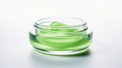 cosmetic jar with face gel.