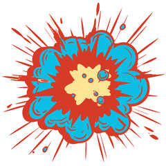 Vector explosion graphic in white background