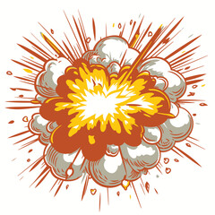 Vector explosion graphic in white background