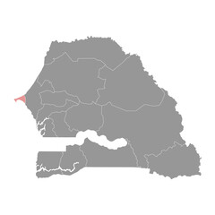 Dakar Region map, administrative division of Senegal. Vector illustration.