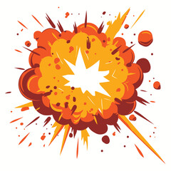 Vector explosion graphic in white background