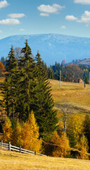 Autumn Carpathian village, Ukraine.