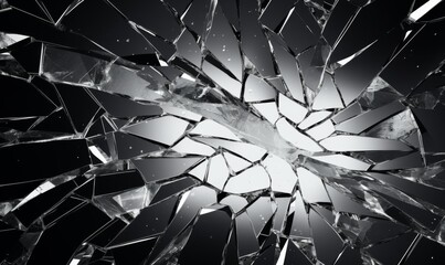 fragments of a broken mirror scatter in all directions, the concept of a fiasco of hopes and dreams