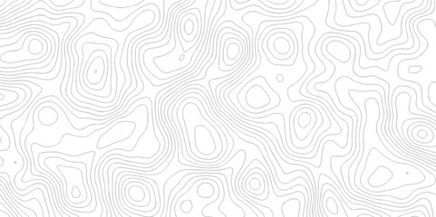 White wave paper curved reliefs abstract background black and white, Background of the topographic line map. Topographic map patterns abstract white topography vector background.  - obrazy, fototapety, plakaty