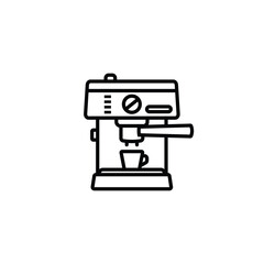 Original vector illustration. The contour icon of the coffee machine.