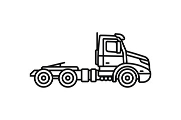 Original vector illustration. A large truck. A contour icon.