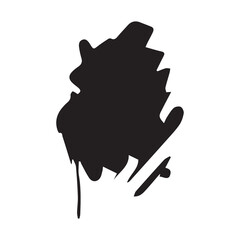 Brush stroke paint black on a white abstract background, vector illustration.