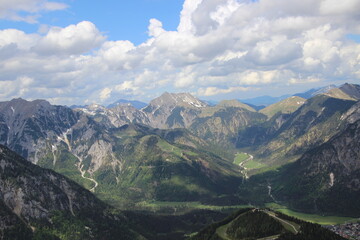 Achensee view to the mountains sky cloud