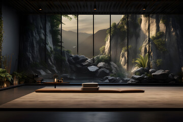 Empty Yoga and meditation room