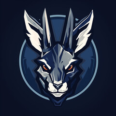 Fototapeta premium jackalope rabbit sport logo сreated with Generative Ai