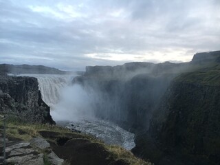 Big Waterfall iceland cloudy mystical mystic